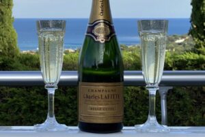 Our guests receive a bottle of champagne as a welcome gift when they arrive.