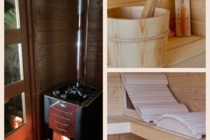 Our Harvia Sauna has place for 5-6 people.